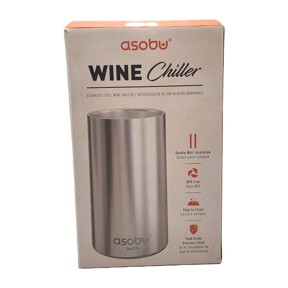 NEW Asobu Portable Double Walled 54oz Stainless Steel Wine Chiller